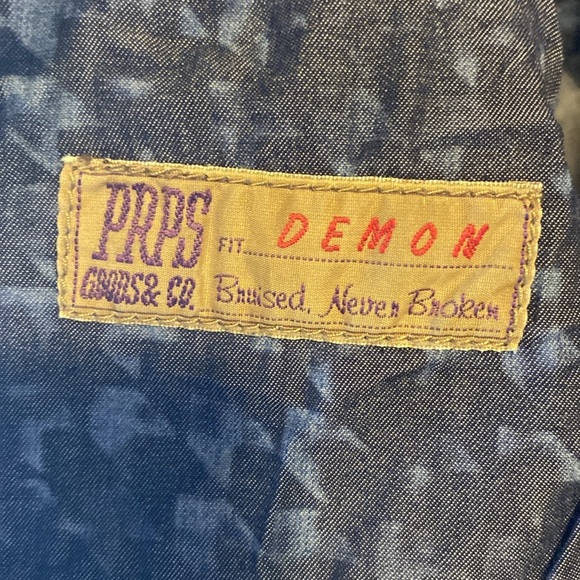 PRPS 'Demon' Selvedge Graphic Print Straight-Skinny Denim Jeans (38W x 34L) - Picture 5 of 8